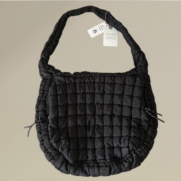 (NWT) Urban Fit By Urban Expressions Quilted Puffer Hobo Tote in Black - Picture 1 of 8